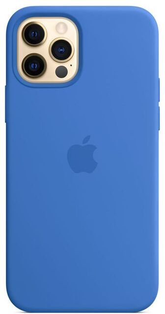 Apple MJYY3ZM/A Magsafe Silikon Mikrofaser Cover Hülle für iPhone 12 / Pro - Capri Blau