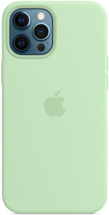 Apple MK053ZM/A Magsafe Silikon Mikrofaser Cover Hülle für iPhone 12 Pro Max - Pistazie