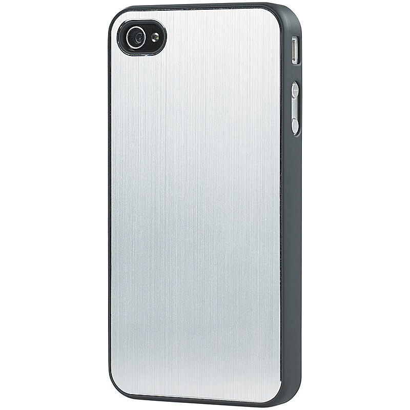 Xcase Schutzcover mit Alu-Blende für iPhone 4/4s, silber