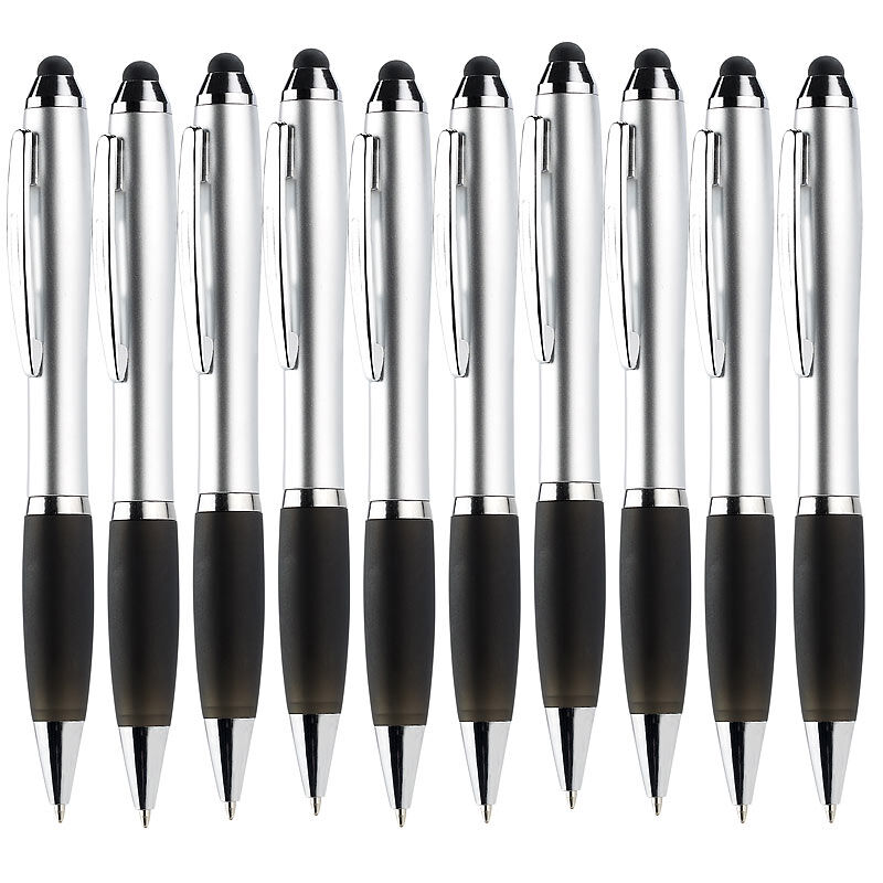 Pearl 2in1-Kugelschreiber mit Touchscreen-Stift, 10er-Pack