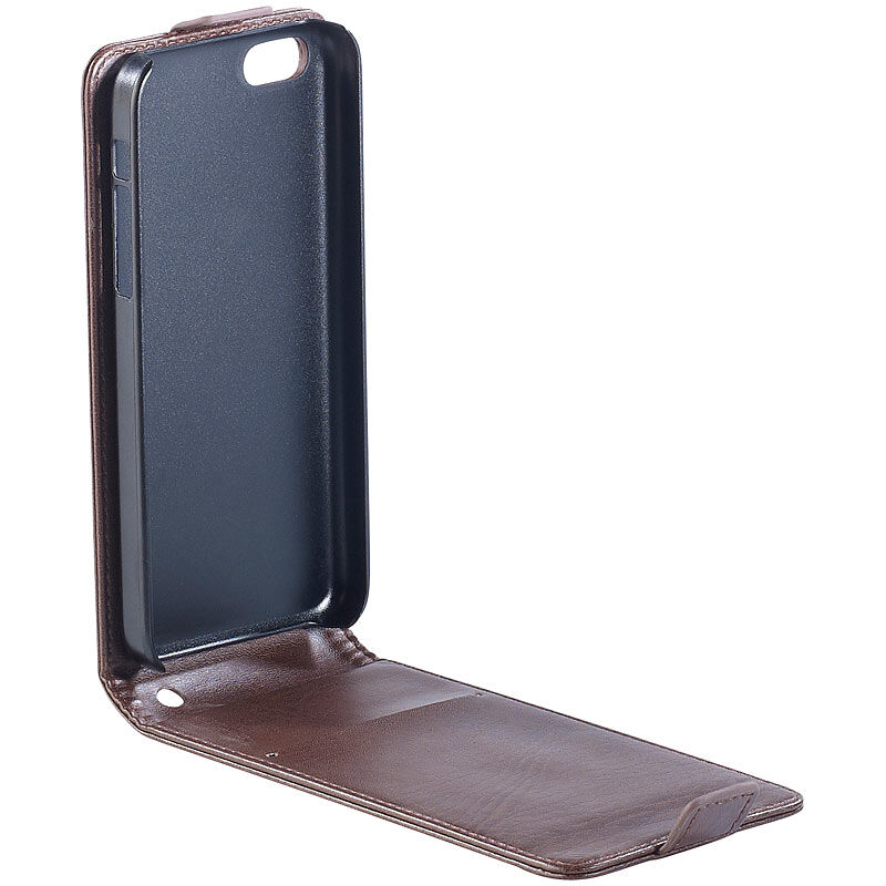 Xcase Stilvolle Klapp-Schutztasche für iPhone 5c, braun