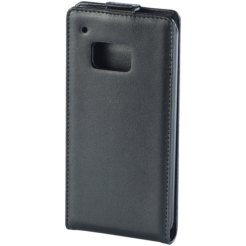 Xcase Stilvolle Klapp-Schutztasche für HTC ONE M9, schwarz
