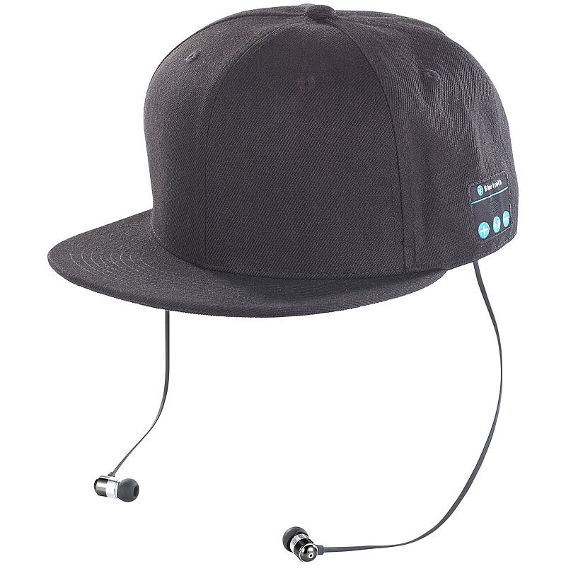 Callstel Snapback-Cap mit integriertem Headset, Bluetooth 4.1, schwarz