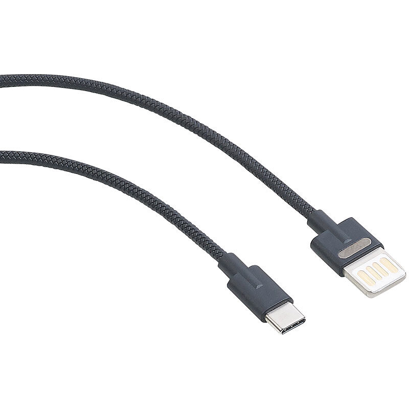 Callstel Lade- & Datenkabel USB auf USB Typ C, zweiseitige Stecker, 100 cm, 2 A