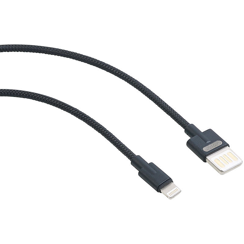 Callstel Lade- & Datenkabel USB auf Lightning, zweiseitige Stecker, 100 cm