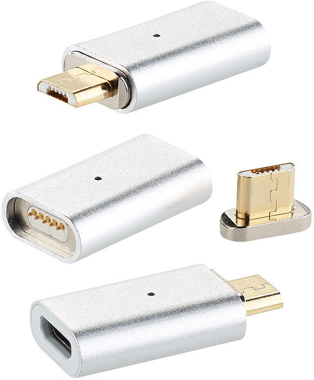 Callstel Magnetischer Micro-USB-Adapter für Lade- und Datenkabel, 3er-Set