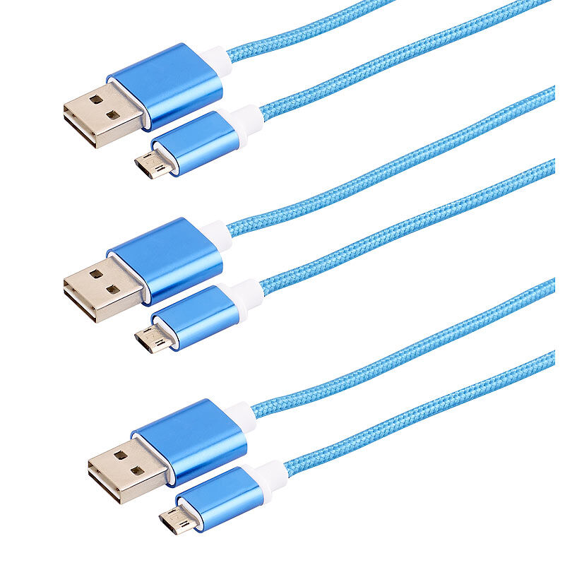 Callstel Lade-/Datenkabel Micro-USB mit beidseitigen Steckern, 1m, 3er-Set