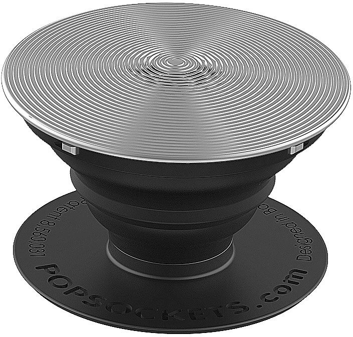 PopSockets Ausziehbarer Sockel und Griff für Handys und Tablets - Space Grey ALU