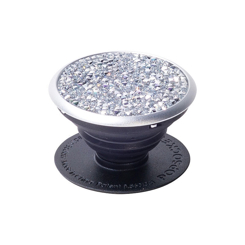 PopSockets Ausziehbarer Sockel und Griff für Handys u - Silver Crystals Swarovski