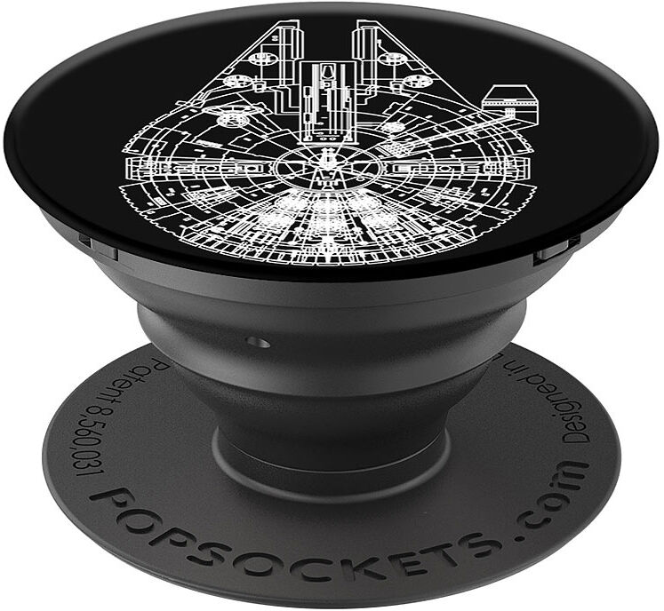 PopSockets Ausziehbarer Sockel und Griff für Handy  - Aluminium Millennium Falcon