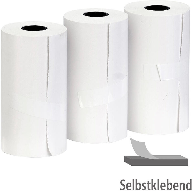 Callstel 3er-Set selbstklebende Thermorollen, 57 mm Breite, je 4,3 m, weiß