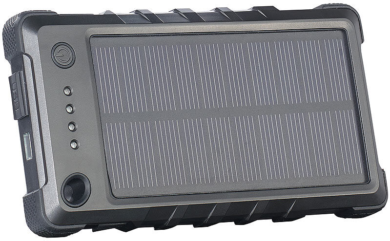 revolt Solar-Powerbank, stoß- & wetterfest, PB-40.s, 4.000 mAh, IP65