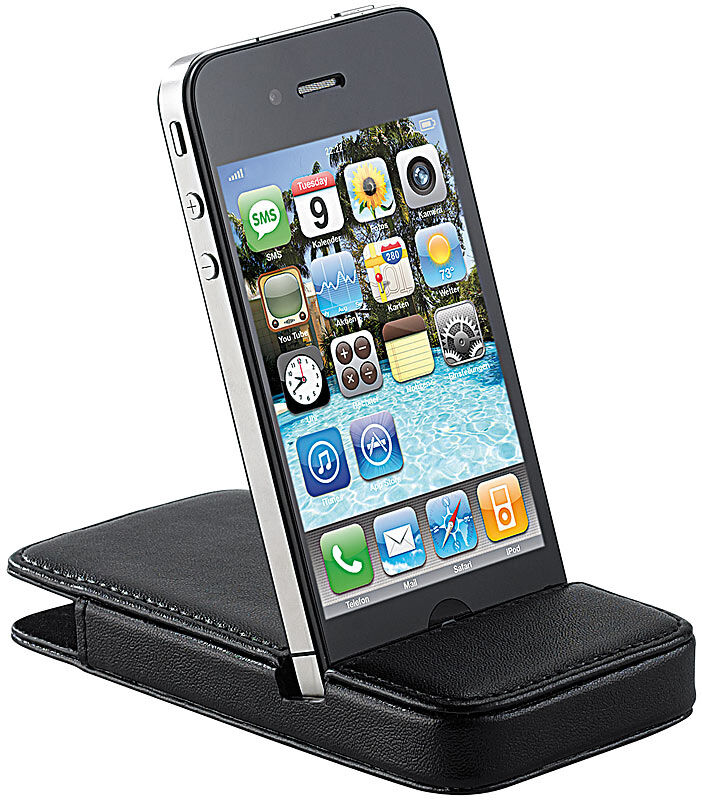 Xcase Elegante 2in1-Schutztasche mit Standfunktion für iPhone 4/4s, schwarz