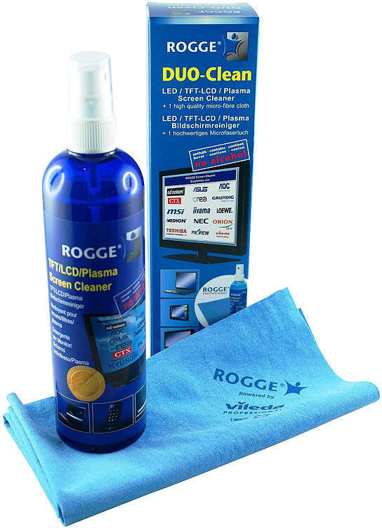 Rogge DUO-Clean TFT/LCD/Plasma-Bildschirmreiniger 250ml + Vileda Tuch