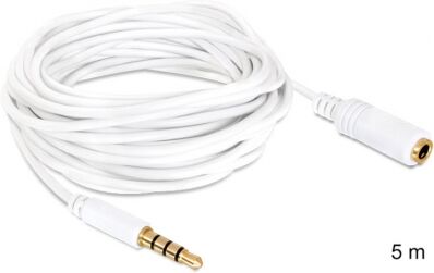 DeLock 84480 - Kabel Audio Klinke 3,5 mm Stecker / Buchse IPhone 4 Pin 5 m