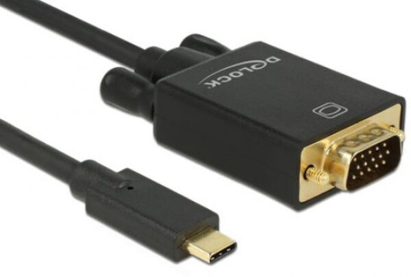 DeLock 85261 - Kabel USB Type-C Stecker > VGA Stecker (DP Alt Mode) Full HD 1080p 1 m schwarz
