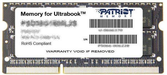 Patriot Memory 4 GB SO-DIMM DDR3 - 1600MHz - (PSD34G1600L2S) Patriot Signature Line CL11