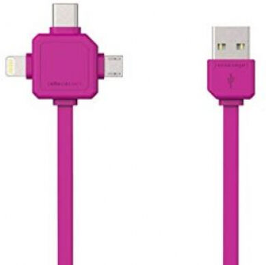 allocacoc 9003PK/USBC15 - USB Ladekabel mit USB-C, Lightning und Micro-USB Anschlüssen - 1.5m