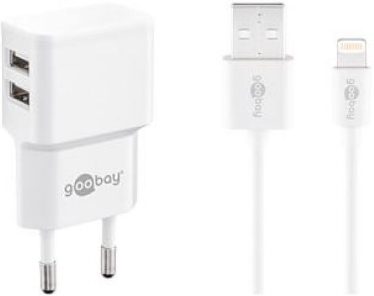 Goobay 44979 - Apple Lightning Dual Ladeset 2,4 A - Weiss