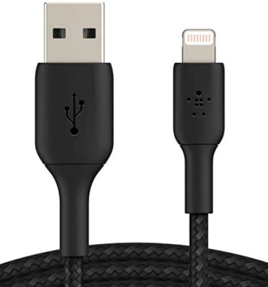 Belkin Lightning Lade/Sync Kabel 1m, ummantelt, mfi zert, schwarz