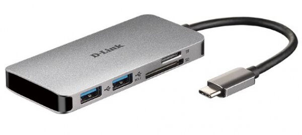 D-Link DUB-M610 - 6-In-1 USB-C Hub mit HDMI/Kartenleser/USB-C Ladeanschluss