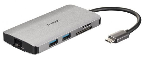 D-Link DUB-M810 - 8-in-1 USB-C Hub mit HDMI/Ethernet/Card Reader/Power Delivery