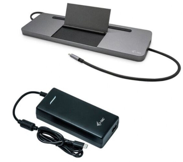 iTEC i-tec C31FLATPRO112W - USB-C Metal Ergonomic 4K 3x Display Docking Station with Power Delivery 85 W