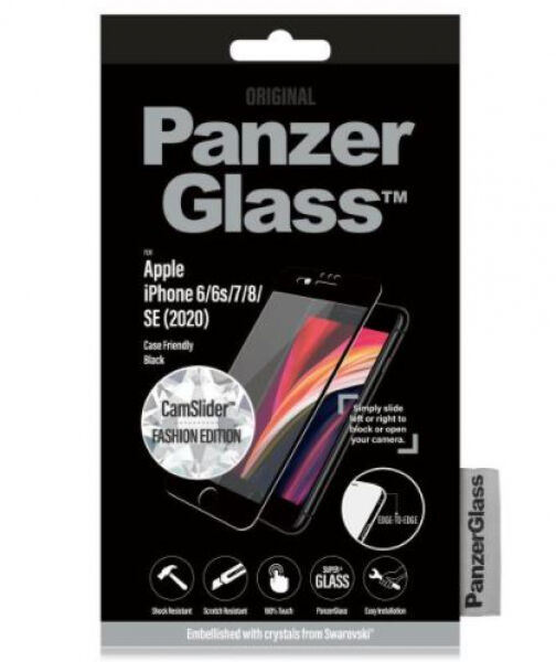 PanzerGlass Displayschutz Cam Slider Swarovski zu iPhone 6/6s/7/8/SE