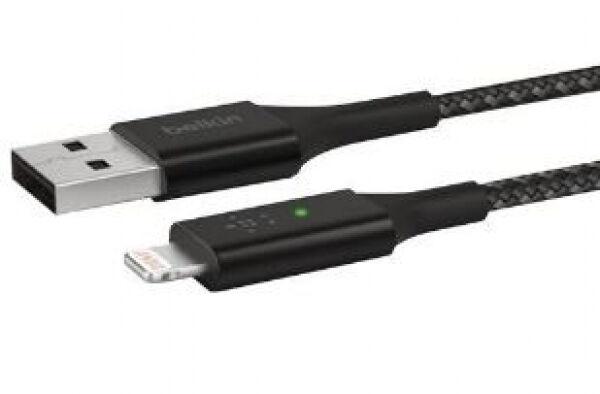 Belkin Smart LED Kabel USB-A zu Lightning / Schwarz - 1.2m