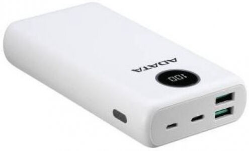 A-Data P20000QCD - PowerBank 20000mAh / 2x USB-A, 2x USB-C Ausgang - Weiss