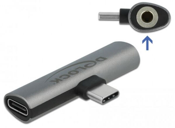 DeLock 64113 - Audio Adapter USB Type-C zu Klinkenbuchse und USB Type-C PD grau