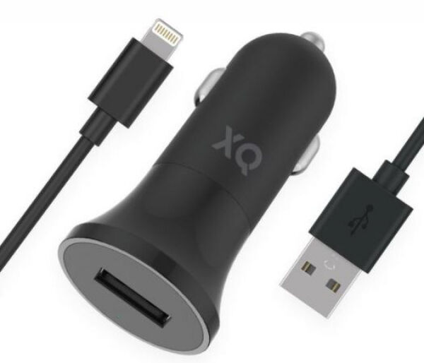 Xqisit Car Charger 2.4A - USB 2.4A + USB-A zu Lightning Kabel