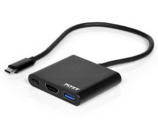 Port Designs Notebook-Docking / USB-C auf USB Typ-A / USB Typ-C / HDMI 4K