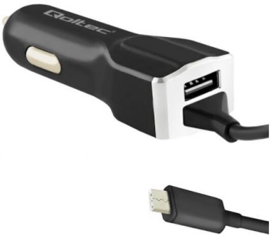 Qoltec 50142 - Car-Charger / 1 x USB-A / 1 x USB-C an fixem Kabel