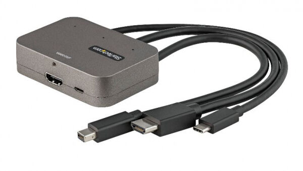 StarTech.com Startech CDPHDMDP2HD - 3-in-1 Multiport auf HDMI Adapter - 4K 60Hz USB-C-, HDMI- oder Mini DisplayPort auf HDMI