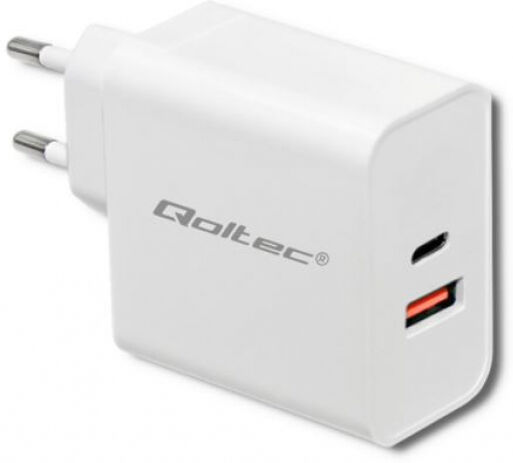 Qoltec 51715 - Ladegerät 63 Watt / USB-C PD / USB-QC 3.0