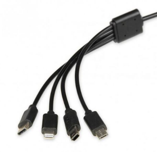 iBox IKUM4W1 - 4in1 USB-Ladekabel - Micro USB / mini USB / Lightning / USB-C