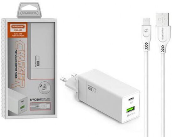 Divers Somostel SMS-A80 - USB-Ladegerät 36 Watt + Lightning-Kabel - Weiss