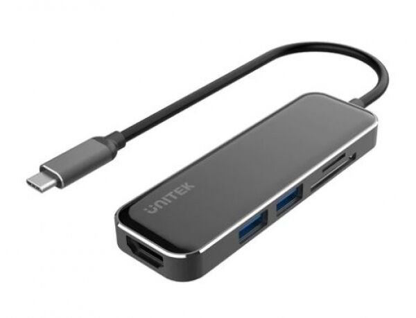 Unitek D1036A - P5+ Exquisite 5-in-1 USB-C Hub with HDMI and Dual Card Reader