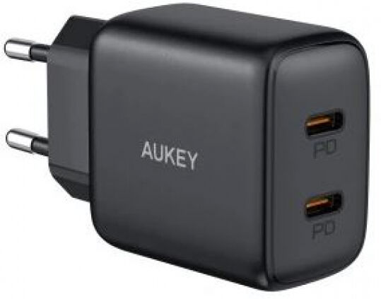 Divers Aukey PA-R1S - Mini Ladegerät für Mobilgeräte Schwarz 2xUSB C Power Delivery 3.0 20W 6A