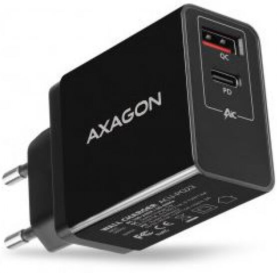 Axagon ACU-PQ22 - USB-Ladegerät / 1x USB-C und 1x USB-A, QC3.0/AFC/FCP/PD, 22W