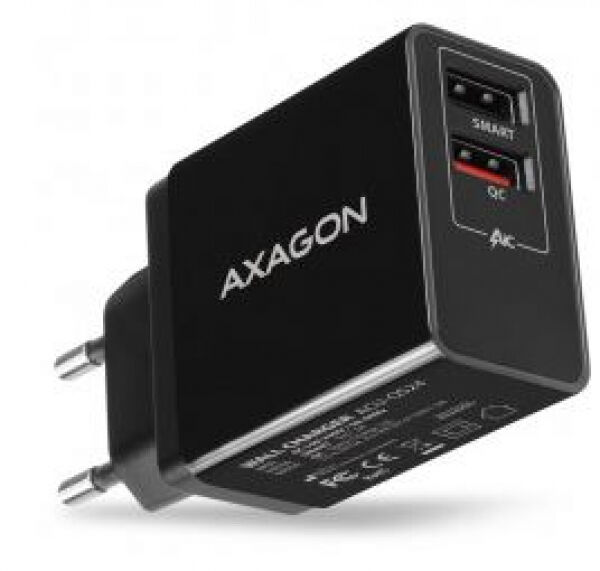 Axagon ACU-QS24 - USB-Ladegerät / 2x USB-A, QC3.0/Smart 5V 1,2A, 24W
