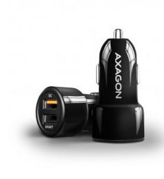 Axagon PWC-QC5 - Auto-Ladegerät, 1x USB-A QC 3.0 + 1x USB-A SmartCharge, 31,5 W, CL-Stecker - schwarz