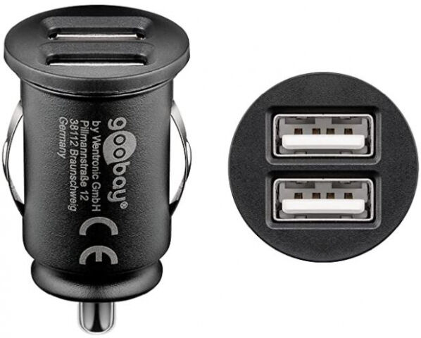 goobay 58912 - 2-Port Car Cigarette Lighter Charger 3.1A