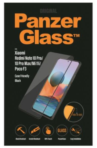 Panzerglass Displayschutz Case Friendly AB - zu Xiaomi Redmi Note 10 Pro, Max, Poco F3