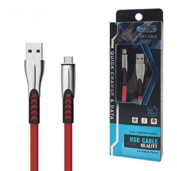 Divers Senbono BW02 - USB-A zu micro-USB Kabel / 2400mAh / QuickCharge QC 3.0 - Rot/Schwarz - 1m