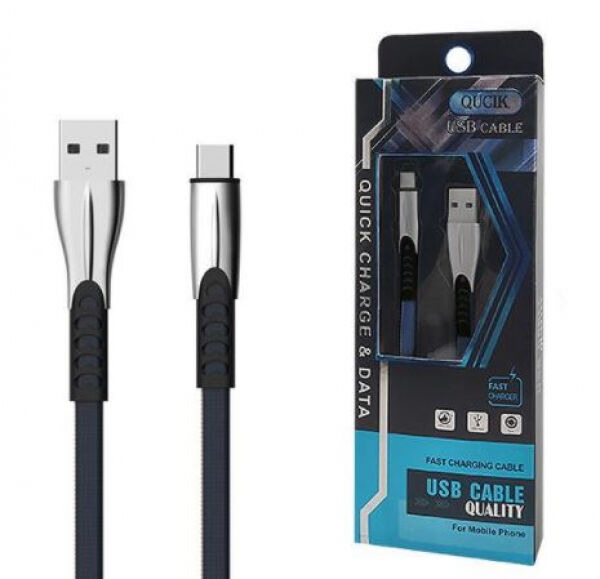 Divers Senbono BW02 - USB-A zu USB-C Kabel / 2400mAh / QuickCharge QC 3.0 - Blau/Schwarz - 1m