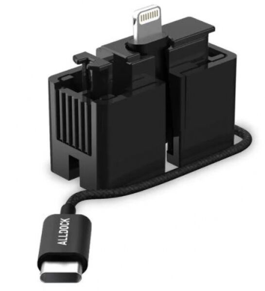 Divers Alldock 10167 - Click-In Adapter mit Click USB-C zu Lightning-Kabel für Alldock Halterungen