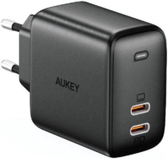 Aukey Omnia Mix - USB-Wandladegerät GaN 2-Port 65W Schwarz