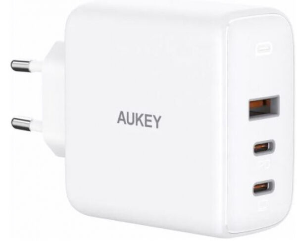 Aukey Omnia Mix - USB-Wandladegerät GaN 3-Port Power Delivery 90W Weiss